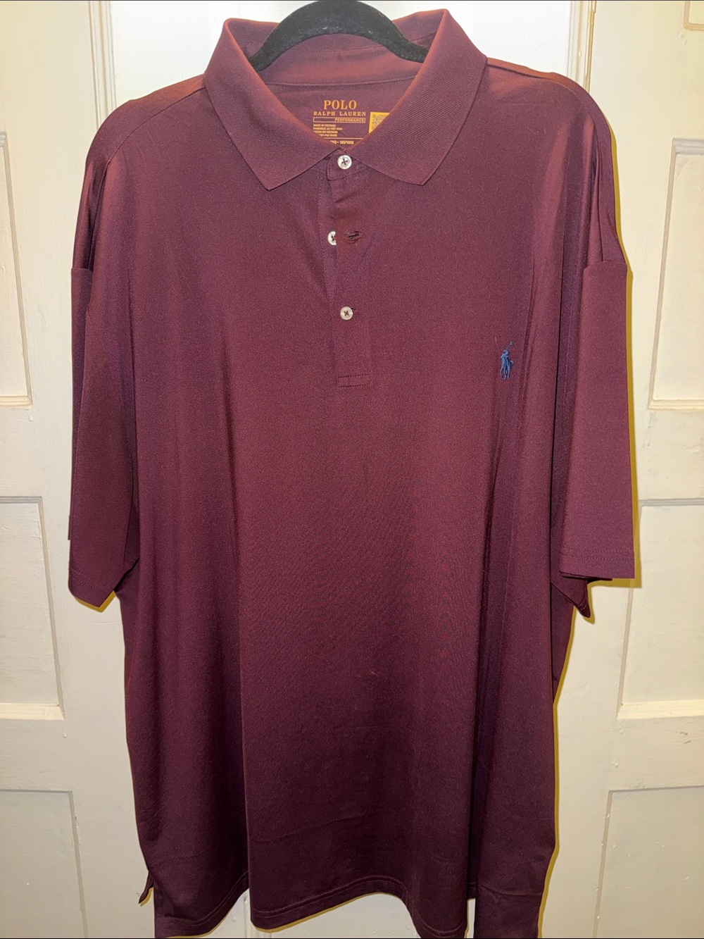 Polo by Ralph Lauren Men's Maroon Polo with Navy Pony